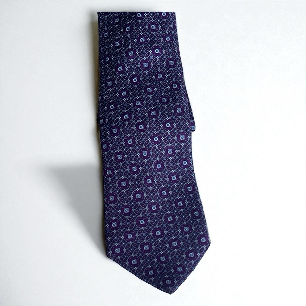 Stefano Ricci Dark Blue and Violet Geometric Tie